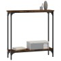 Konsolentisch aus geräuchertem Eichenholzwerkstoff, 75 x 22,5 x 75 cm von , Seitentische - Ref: Foro24-834022, Preis: 34,64 €...