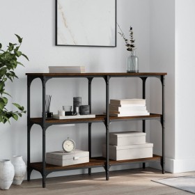 Mesa consola madera de ingeniería marrón roble 100x29x75 cm de , Mesas auxiliares - Ref: Foro24-834104, Precio: 53,74 €, Desc...