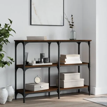 Oak brown engineered wood console table 100x29x75 cm by , Side tables - Ref: Foro24-834104, Price: 53,13 €, Discount: %