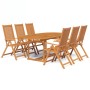 Garden dining set 7 pieces solid acacia wood by vidaXL, Garden sets - Ref: Foro24-41814, Price: 676,11 €, Discount: %