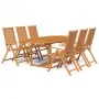 Set de comedor de jardín 7 piezas madera maciza de acacia de vidaXL, Conjuntos de jardín - Ref: Foro24-41814, Precio: 674,95 ...