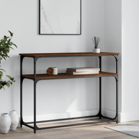 Oak brown engineered wood console table 100x35.5x75 cm by , Side tables - Ref: Foro24-834069, Price: 51,79 €, Discount: %