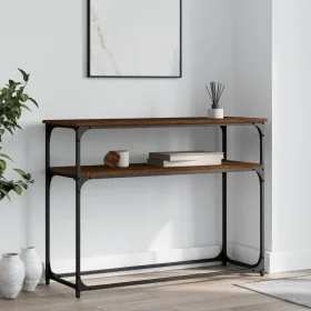 Oak brown engineered wood console table 100x35.5x75 cm by , Side tables - Ref: Foro24-834069, Price: 51,16 €, Discount: %