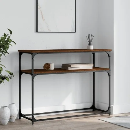 Oak brown engineered wood console table 100x35.5x75 cm by , Side tables - Ref: Foro24-834069, Price: 51,16 €, Discount: %