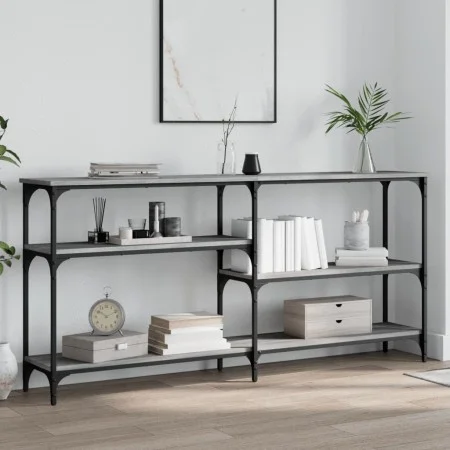 Sonoma gray engineered wood console table 160x29x75 cm by , Side tables - Ref: Foro24-834088, Price: 72,99 €, Discount: %