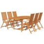 Garden dining set 7 pieces solid acacia wood by vidaXL, Garden sets - Ref: Foro24-41814, Price: 676,11 €, Discount: %