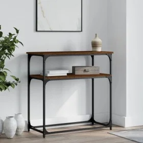 Oak brown engineered wood console table 75x35.5x75 cm by , Side tables - Ref: Foro24-834074, Price: 45,63 €, Discount: %