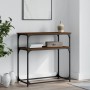 Mesa consola madera de ingeniería marrón roble 75x35,5x75 cm de , Mesas auxiliares - Ref: Foro24-834074, Precio: 46,11 €