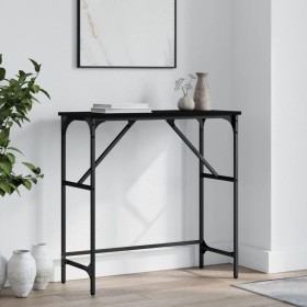 Black engineered wood console table 75x32x75 cm by , Side tables - Ref: Foro24-834060, Price: 37,90 €, Discount: %