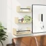 Wall shelves with bars 3 pcs engineered wood Sonoma oak by , Shelves and shelves - Ref: Foro24-835445, Price: 22,84 €, Discou...