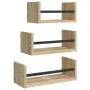 Wall shelves with bars 3 pcs engineered wood Sonoma oak by , Shelves and shelves - Ref: Foro24-835445, Price: 22,84 €, Discou...