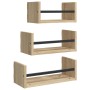 Wandregale mit Stangen, 3 Stück, Holzwerkstoff, Sonoma-Eiche von , Regale und Regale - Ref: Foro24-835445, Preis: 23,17 €, Ra...