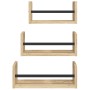 Wandregale mit Stangen, 3 Stück, Holzwerkstoff, Sonoma-Eiche von , Regale und Regale - Ref: Foro24-835445, Preis: 23,17 €, Ra...