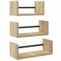 Wall shelves with bars 3 pcs engineered wood Sonoma oak by , Shelves and shelves - Ref: Foro24-835445, Price: 22,84 €, Discou...