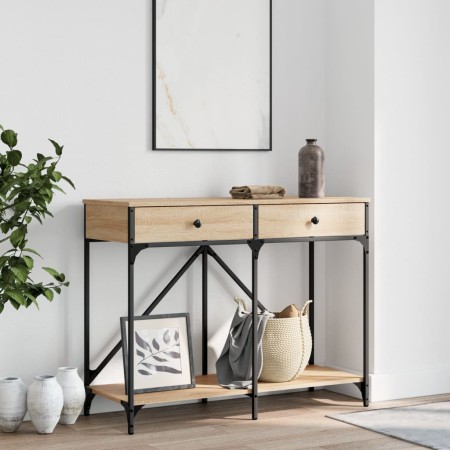 Konsolentisch aus Sonoma-Eichenholzwerkstoff, 100 x 39 x 78,5 cm von , Seitentische - Ref: Foro24-835485, Preis: 72,59 €, Rab...