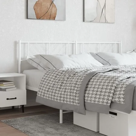 White metal headboard 200 cm by , Headboards and footboards - Ref: Foro24-372266, Price: 32,09 €, Discount: %