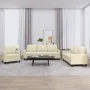 Dreiteilige Sofagarnitur aus cremefarbenem Kunstleder mit Kissen von , Sofas - Ref: Foro24-3201399, Preis: 611,21 €, Rabatt: %