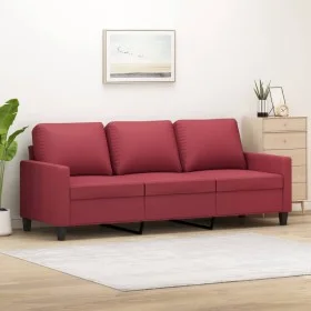 Wine red synthetic leather 3-seater sofa 180 cm by , Sofas - Ref: Foro24-359145, Price: 255,87 €, Discount: %