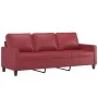 Wine red synthetic leather 3-seater sofa 180 cm by , Sofas - Ref: Foro24-359145, Price: 255,87 €, Discount: %
