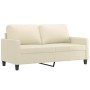 Cream synthetic leather 3-piece sofa set with cushions by , Sofas - Ref: Foro24-3201414, Price: 478,07 €, Discount: %