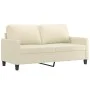 Cream synthetic leather 3-piece sofa set with cushions by , Sofas - Ref: Foro24-3201414, Price: 471,38 €, Discount: %