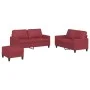 Red synthetic leather 3-piece sofa set with cushions by , Sofas - Ref: Foro24-3201416, Price: 460,07 €, Discount: %