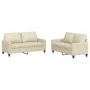 Cream synthetic leather 2-piece sofa set with cushions by , Sofas - Ref: Foro24-3201409, Price: 423,33 €, Discount: %