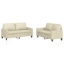 Zweiteilige Sofagarnitur aus cremefarbenem Kunstleder mit Kissen von , Sofas - Ref: Foro24-3201409, Preis: 430,40 €, Rabatt: %