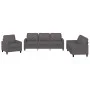 Gray synthetic leather 3-piece sofa set with cushions by , Sofas - Ref: Foro24-3201400, Price: 588,50 €, Discount: %