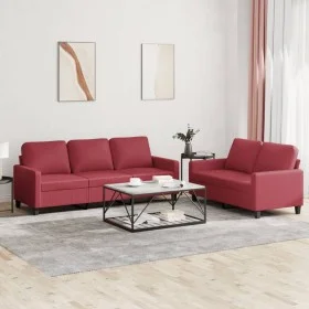 Sofagarnitur mit Kissen 2-teilig aus rotem Kunstleder von , Sofas - Ref: Foro24-3201421, Preis: 460,39 €, Rabatt: %