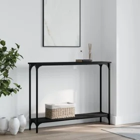 Black engineered wood console table 100x22.5x75 cm by , Side tables - Ref: Foro24-834015, Price: 53,71 €, Discount: %