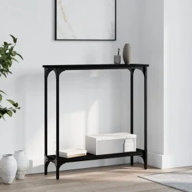 Black engineered wood console table 75x22.5x75 cm by , Side tables - Ref: Foro24-834020, Price: 35,21 €, Discount: %
