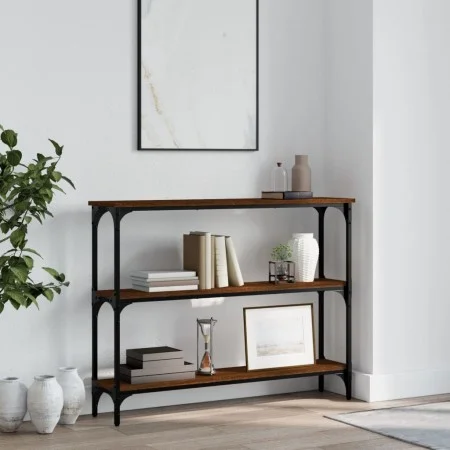 Oak brown engineered wood console table 100x22.5x75 cm by , Side tables - Ref: Foro24-834029, Price: 49,34 €, Discount: %