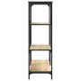 Estantería madera de ingeniería acero roble Sonoma 81x36x115 cm de , Librerías y estanterías - Ref: Foro24-835405, Precio: 48...
