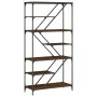 Engineered wood shelving steel brown oak 91x36x176 cm by , Bookcases and shelves - Ref: Foro24-835418, Price: 68,35 €, Discou...