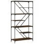 Engineered wood shelving steel brown oak 91x36x176 cm by , Bookcases and shelves - Ref: Foro24-835418, Price: 68,35 €, Discou...