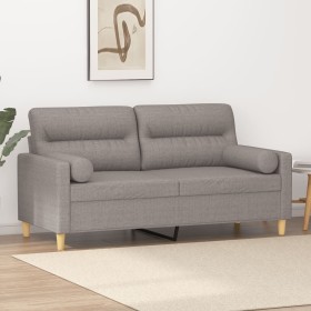 2-seater sofa with taupe gray fabric cushions 140 cm by , Sofas - Ref: Foro24-3200828, Price: 224,75 €, Discount: %