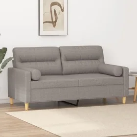 2-seater sofa with taupe gray fabric cushions 140 cm by , Sofas - Ref: Foro24-3200828, Price: 220,80 €, Discount: %