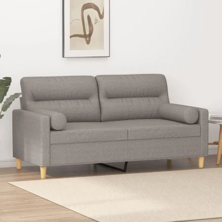 2-seater sofa with taupe gray fabric cushions 140 cm by , Sofas - Ref: Foro24-3200828, Price: 220,80 €, Discount: %
