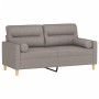 2-seater sofa with taupe gray fabric cushions 140 cm by , Sofas - Ref: Foro24-3200828, Price: 224,75 €, Discount: %