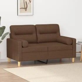 2-seater sofa with brown fabric cushions 120 cm by , Sofas - Ref: Foro24-3200816, Price: 210,21 €, Discount: %