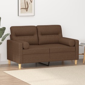 Sofá de 2 plazas con cojines tela marrón 120 cm de , Sofás - Ref: Foro24-3200816, Precio: 213,50 €, Descuento: %