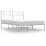 Metal bed frame with white headboard 120x200 cm by , Beds and slatted bases - Ref: Foro24-355314, Price: 95,49 €, Discount: %