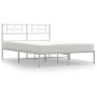 Metallbettgestell mit weißem Kopfteil 120x200 cm von , Betten und Lattenroste - Ref: Foro24-355314, Preis: 96,85 €, Rabatt: %