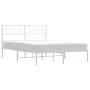 Estructura de cama de metal con cabecero blanca 120x200 cm de , Camas y somieres - Ref: Foro24-355314, Precio: 95,49 €, Descu...