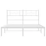 Estructura de cama de metal con cabecero blanca 120x200 cm de , Camas y somieres - Ref: Foro24-355314, Precio: 95,49 €, Descu...