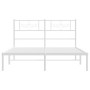 Metallbettgestell mit weißem Kopfteil 120x200 cm von , Betten und Lattenroste - Ref: Foro24-355314, Preis: 96,85 €, Rabatt: %