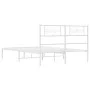 Estructura de cama de metal con cabecero blanca 120x200 cm de , Camas y somieres - Ref: Foro24-355314, Precio: 95,49 €, Descu...