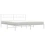 Metal bed frame with white headboard 183x213 cm by , Beds and slatted bases - Ref: Foro24-355321, Price: 109,07 €, Discount: %