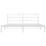 Metal bed frame with white headboard 183x213 cm by , Beds and slatted bases - Ref: Foro24-355321, Price: 109,07 €, Discount: %